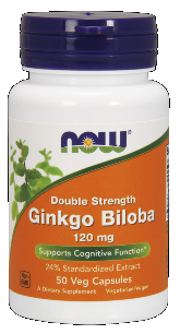 Ginkgo Biloba 120 mg (50 vcaps) NOW Foods